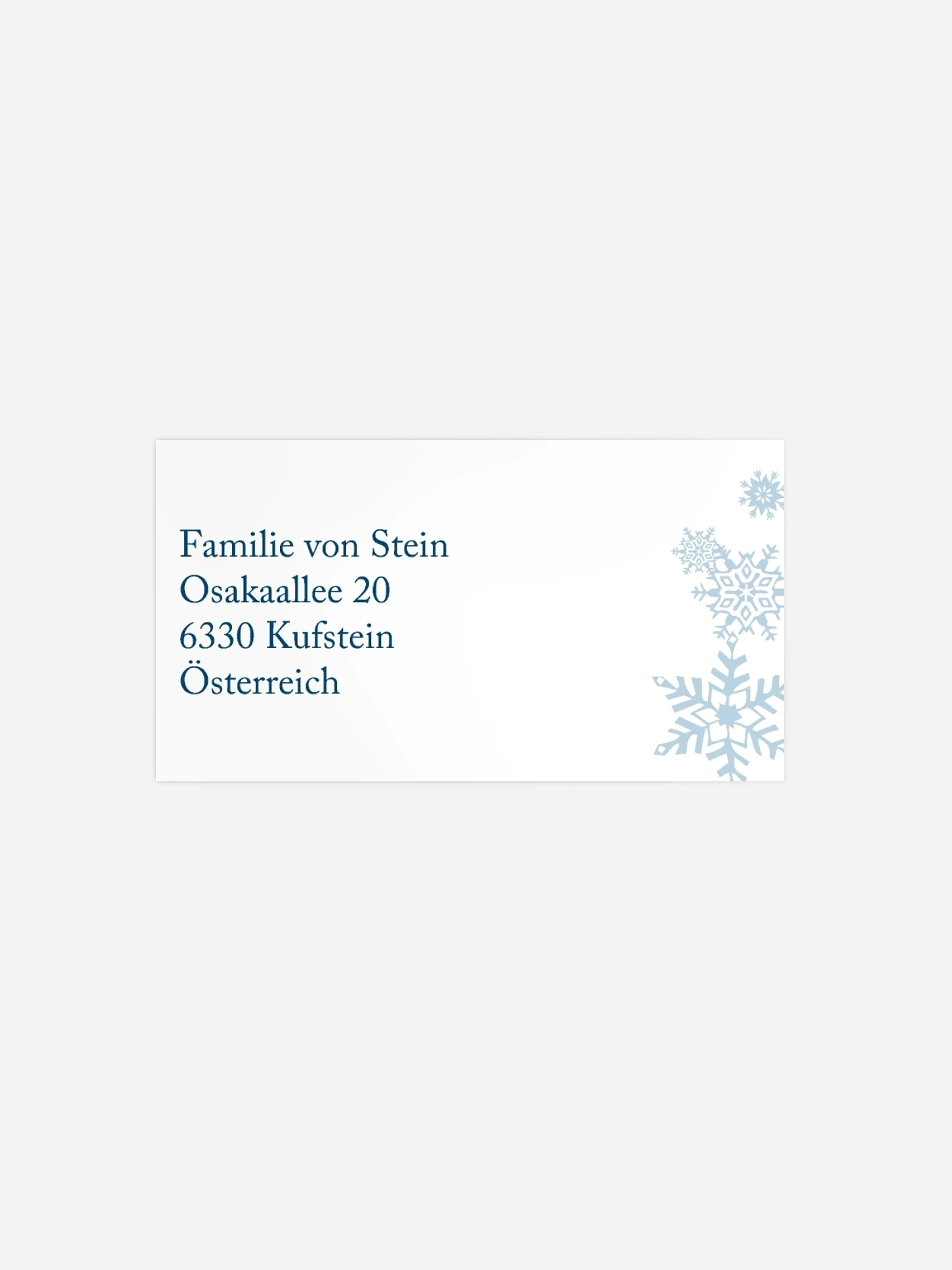 Empfängeraufkleber Weihnachten Let it snow