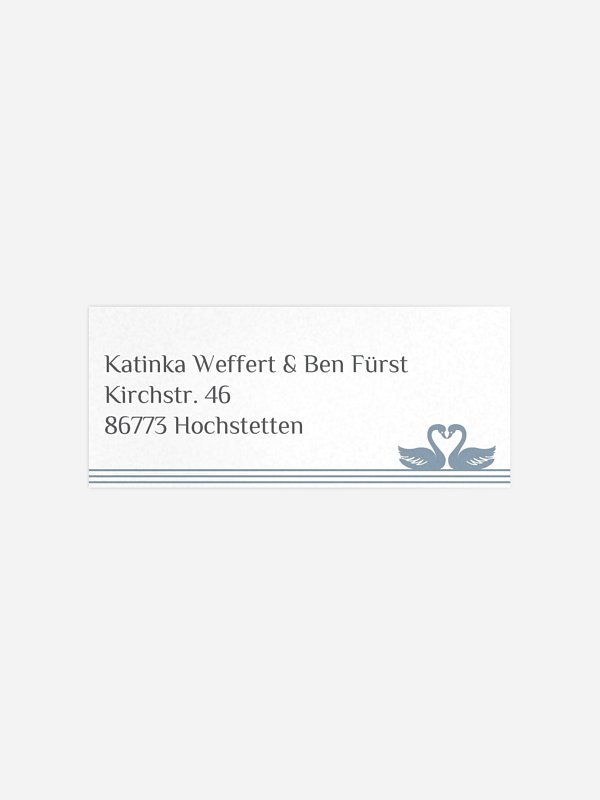 Absenderaufkleber Hochzeit Schwäne