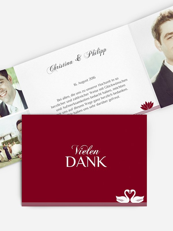 Dankeskarte Hochzeit Schwäne
