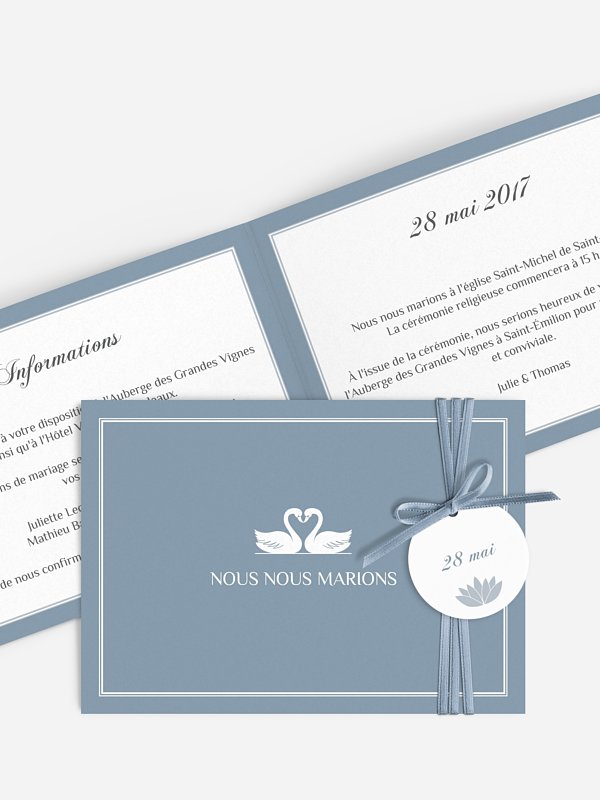Faire-part mariage Cygnes