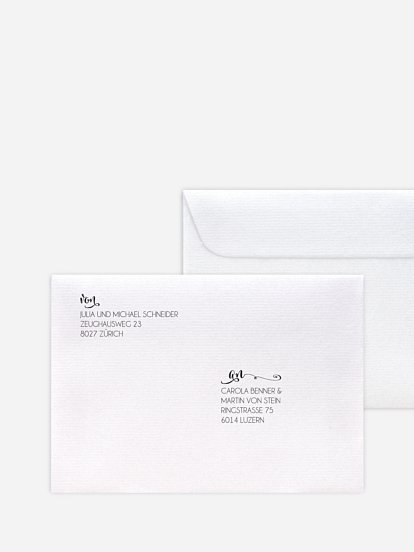 Bedruckter Briefumschlag Hochzeit Für immer