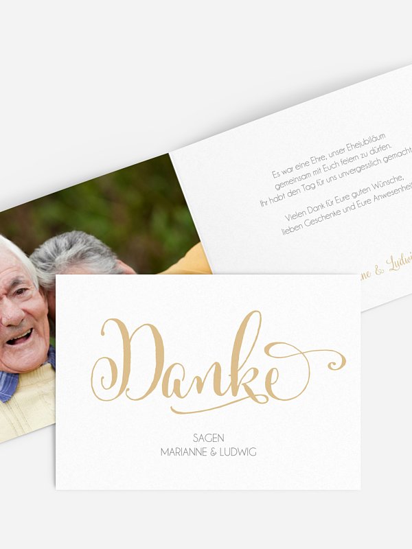 Danksagung zur Goldenen Hochzeit Für immer