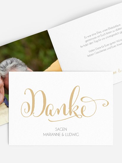 Danksagung zur Goldenen Hochzeit Für immer
