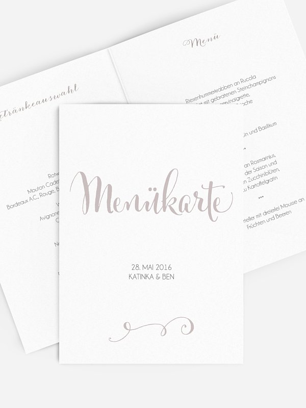Menükarte Hochzeit Für immer