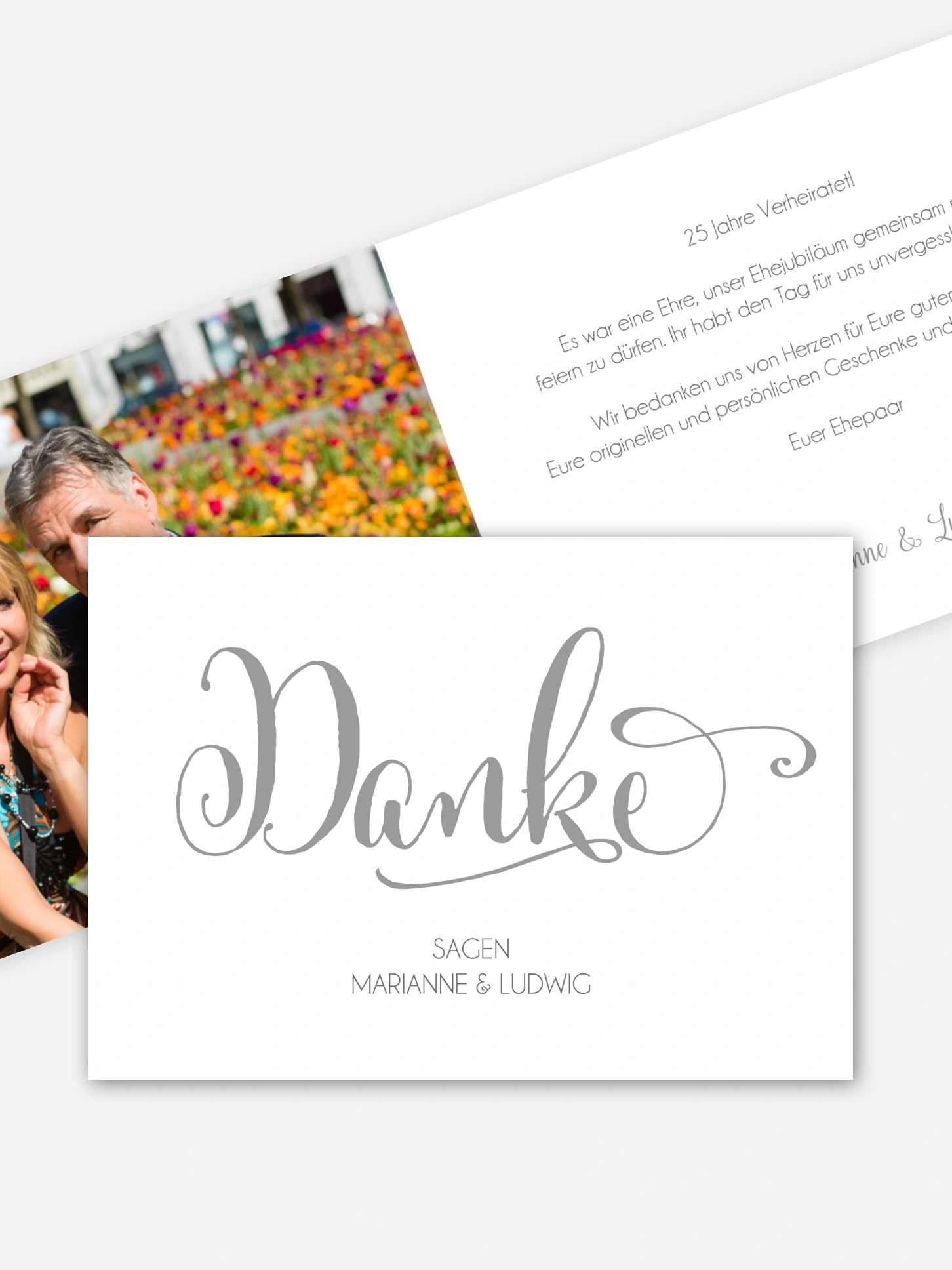 Danksagung zur Silberhochzeit Für immer