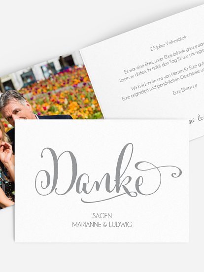 Danksagung zur Silberhochzeit Für immer