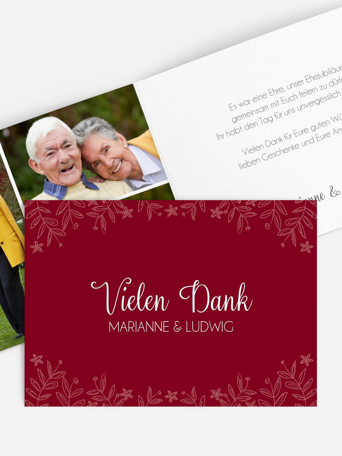 Danksagung zur Goldenen Hochzeit Fleur