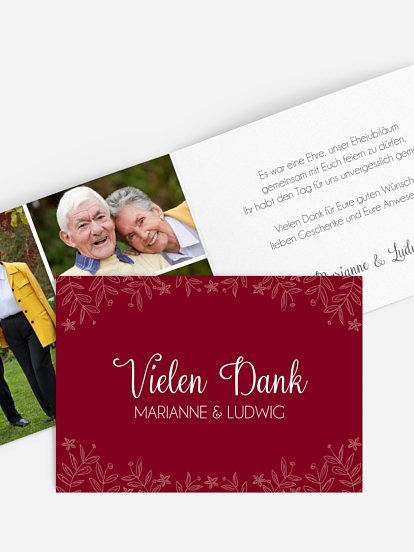 Danksagung zur Goldenen Hochzeit Fleur