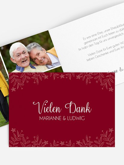 Danksagung zur Goldenen Hochzeit Fleur