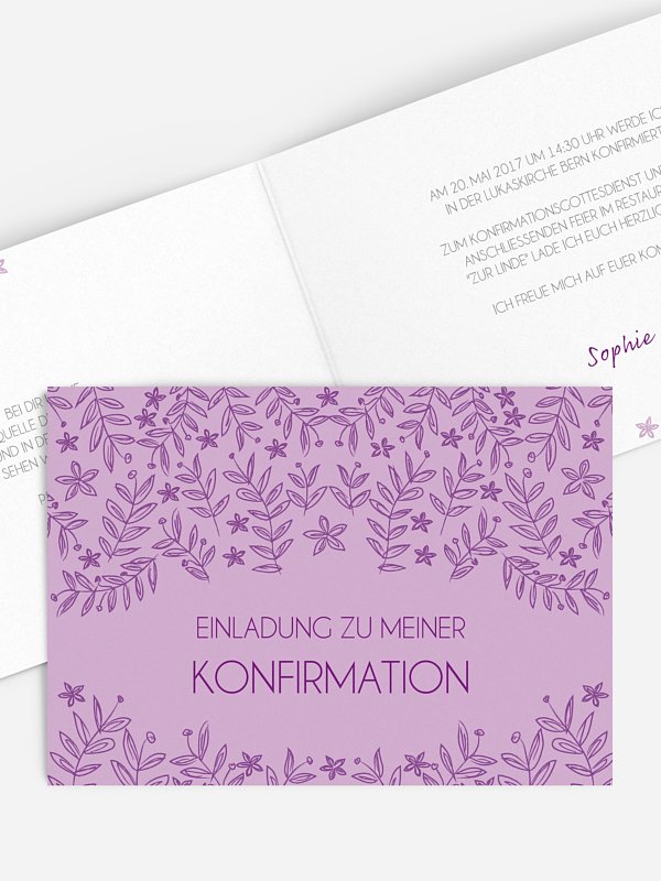 Konfirmationseinladung Fleur