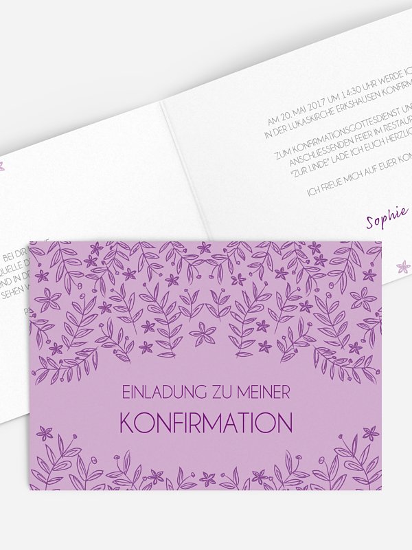 Konfirmationseinladung Fleur