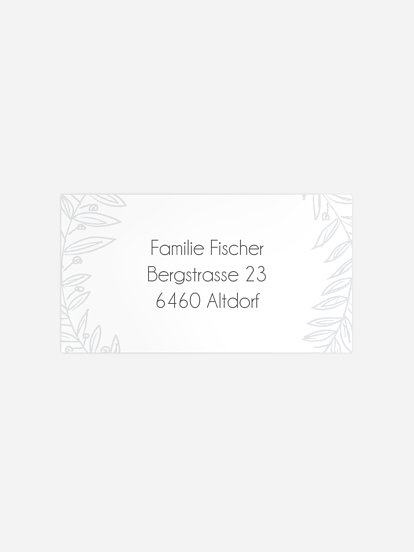 Empfängeraufkleber Trauer Fleur