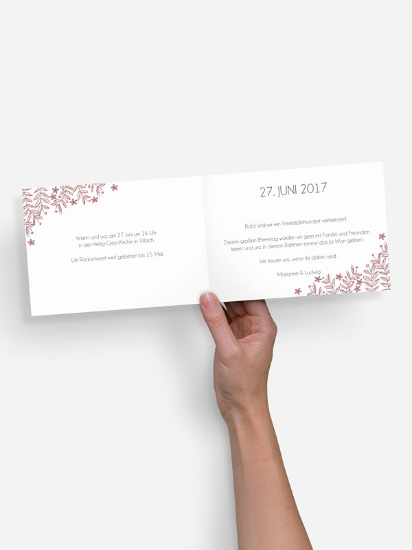 Einladung zur Silberhochzeit Fleur