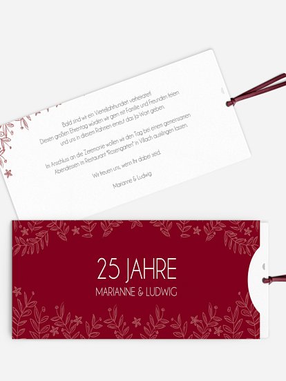 Einladung zur Silberhochzeit Fleur