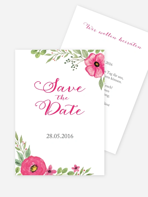 Save-the-Date Karte Floral