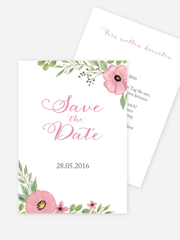 Save-the-Date Karte Floral
