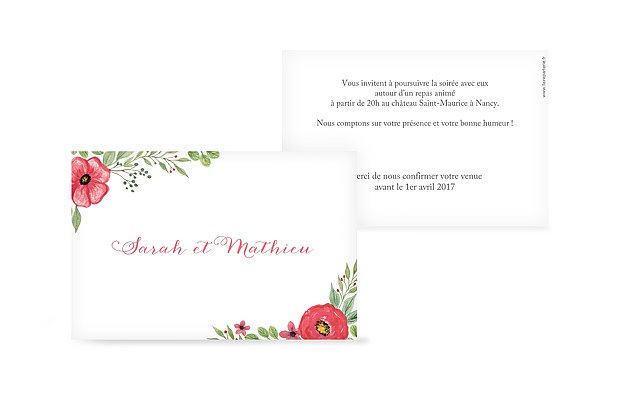 Carton d'invitation Floral