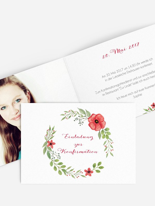 Konfirmationseinladung Floral