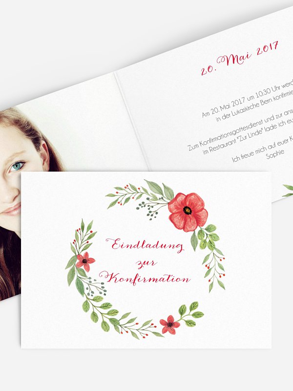 Konfirmationseinladung Floral