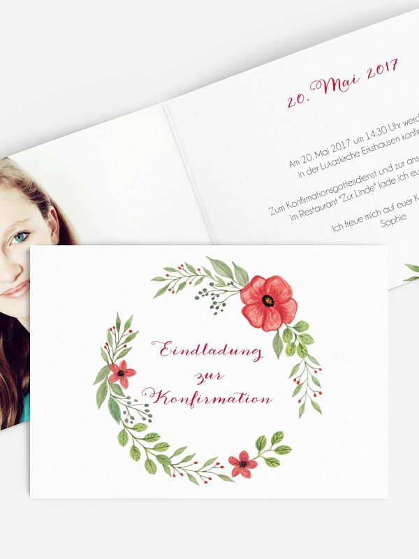 Konfirmationseinladung Floral