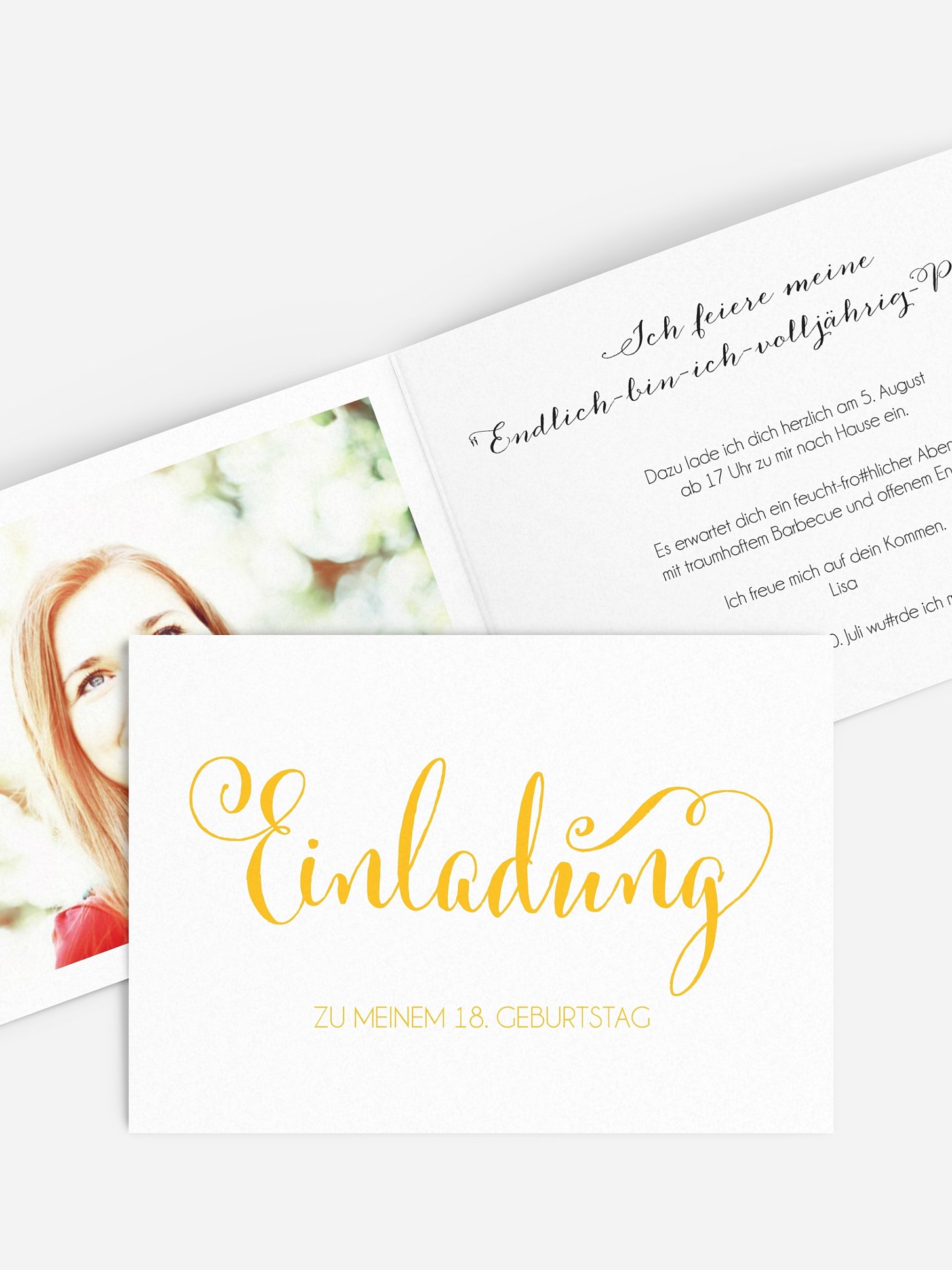 Einladung 18. Geburtstag Schreibschrift