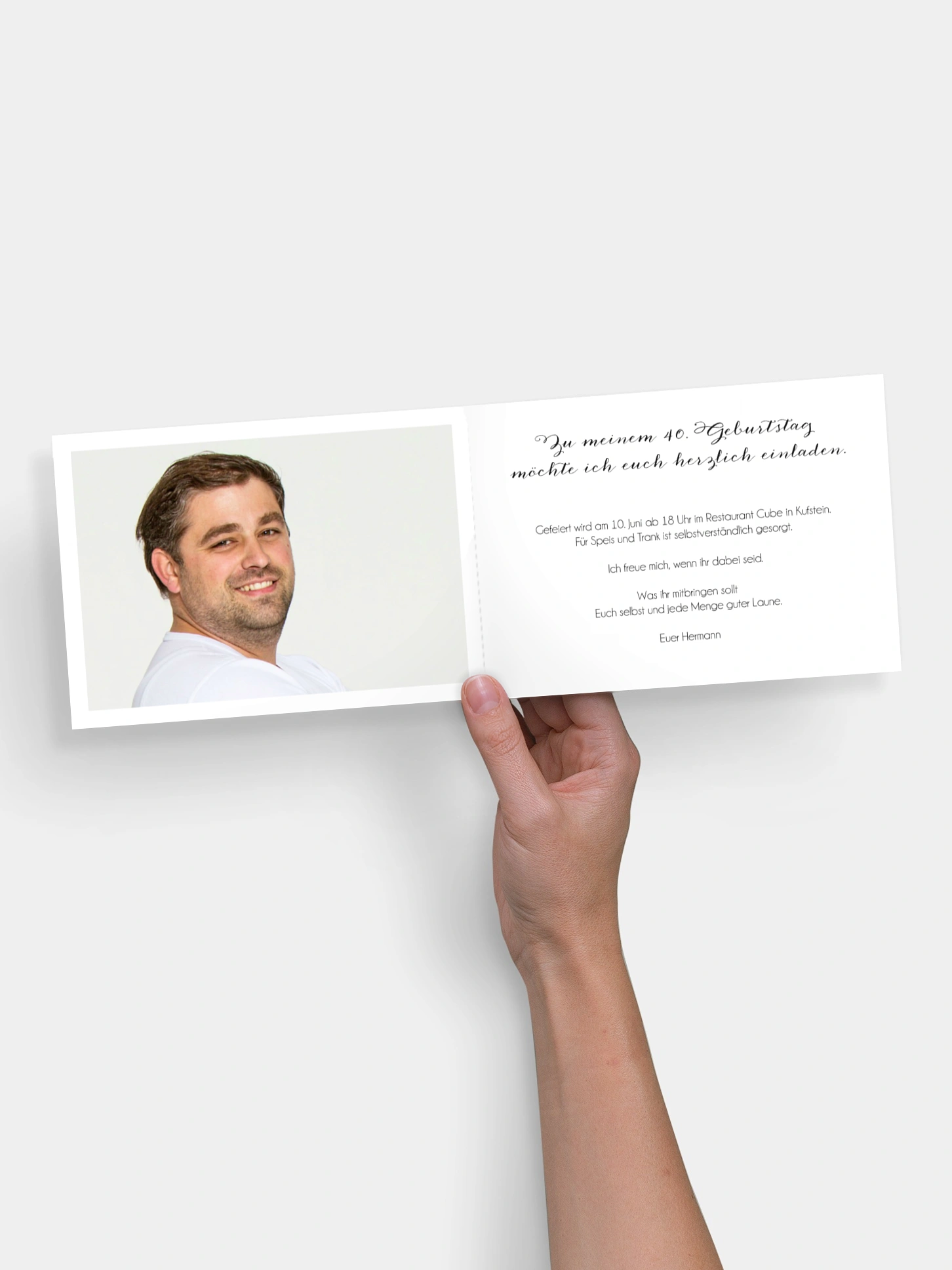 Einladung 40. Geburtstag Schreibschrift