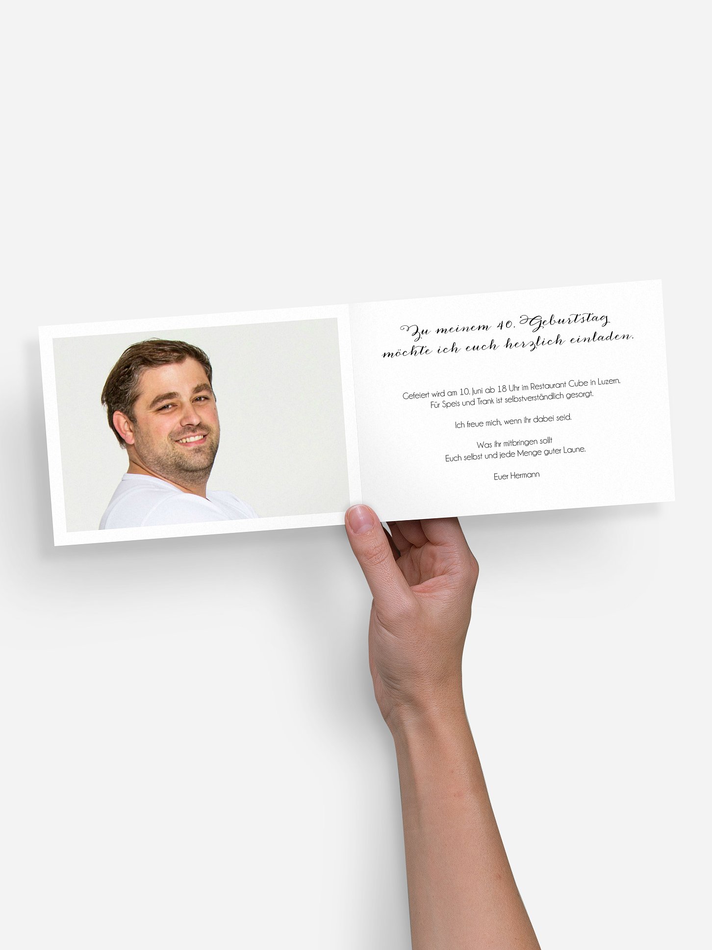 Einladung 40. Geburtstag Schreibschrift