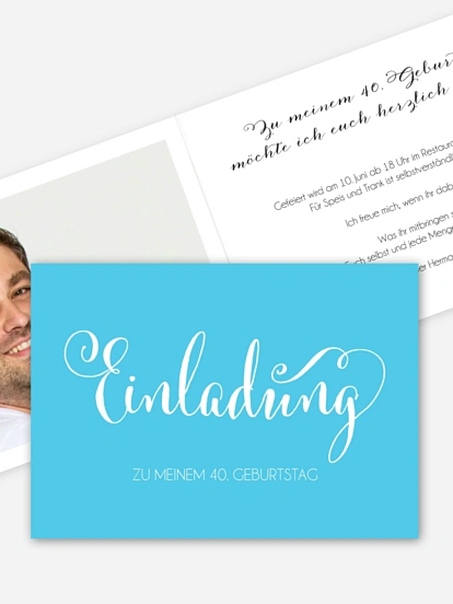 Einladung 40. Geburtstag Schreibschrift