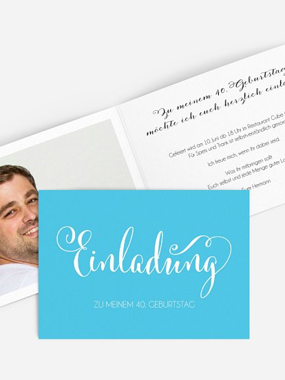 Einladung 40. Geburtstag Schreibschrift