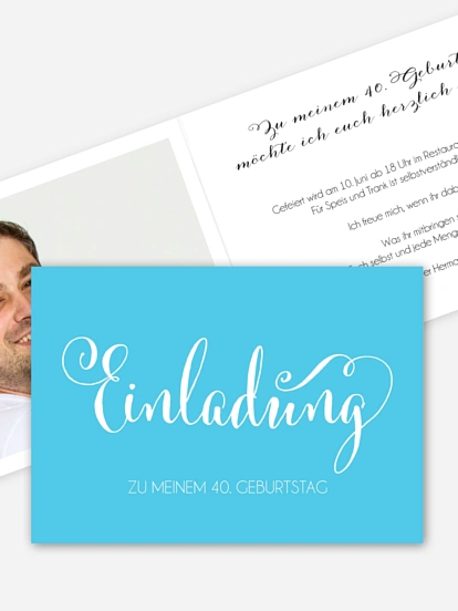 Einladung 40. Geburtstag Schreibschrift