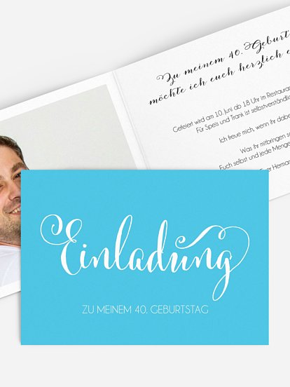 Einladung 40. Geburtstag Schreibschrift