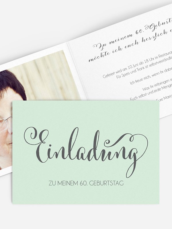 Einladung 60. Geburtstag Schreibschrift