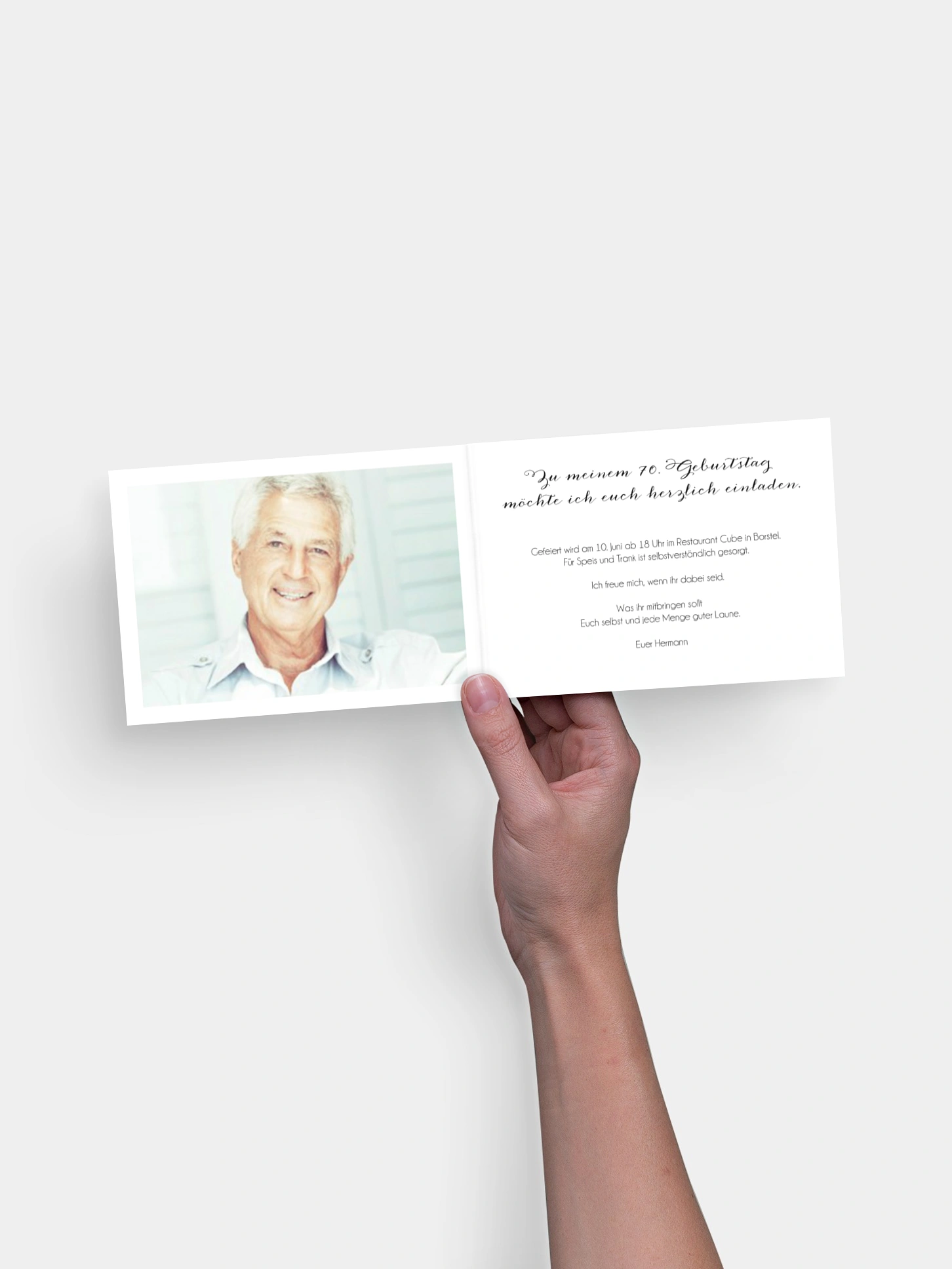 Einladung 70. Geburtstag Schreibschrift
