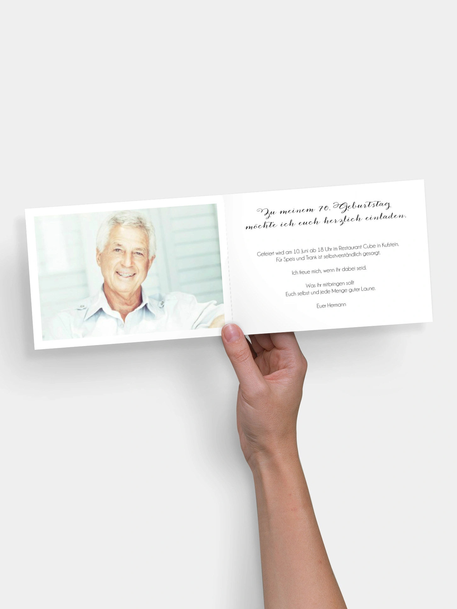 Einladung 70. Geburtstag Schreibschrift