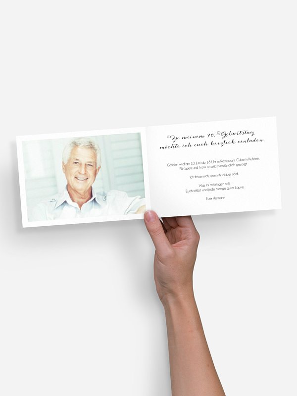 Einladung 70. Geburtstag Schreibschrift