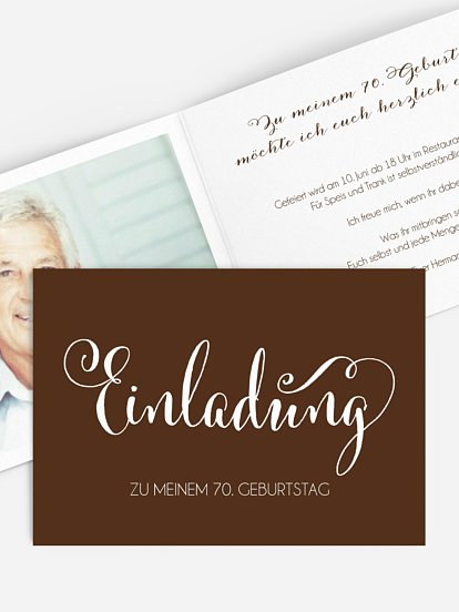 Einladung 70. Geburtstag Schreibschrift