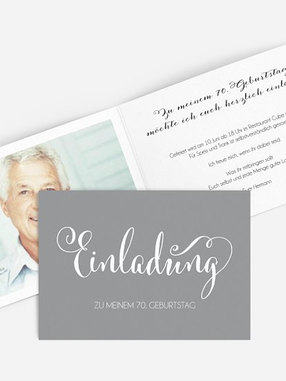 Einladung 70. Geburtstag Schreibschrift