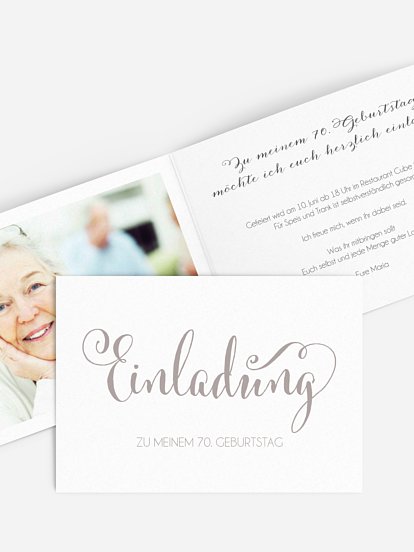 Einladung 70. Geburtstag Schreibschrift
