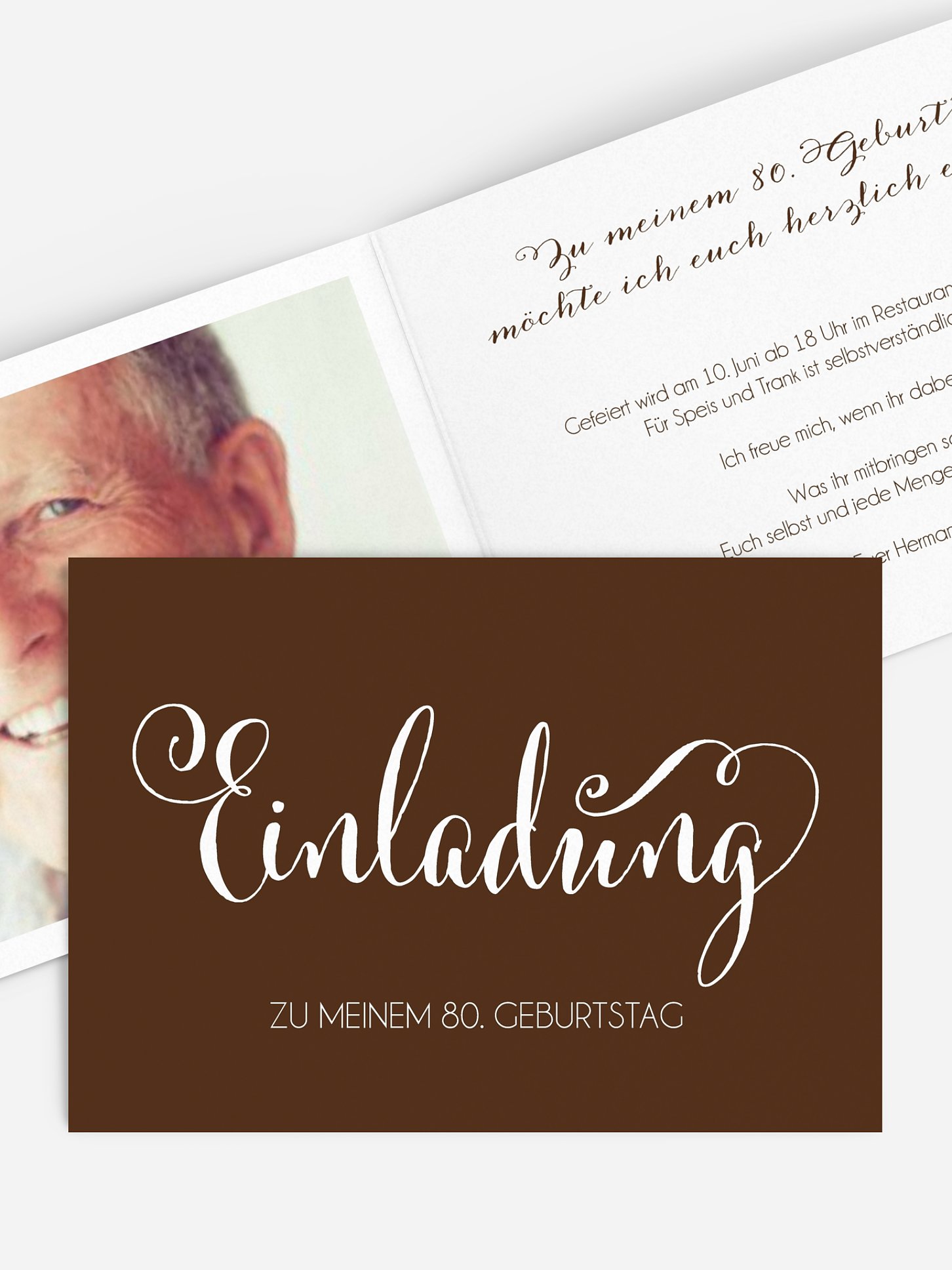 Einladung 80. Geburtstag Schreibschrift
