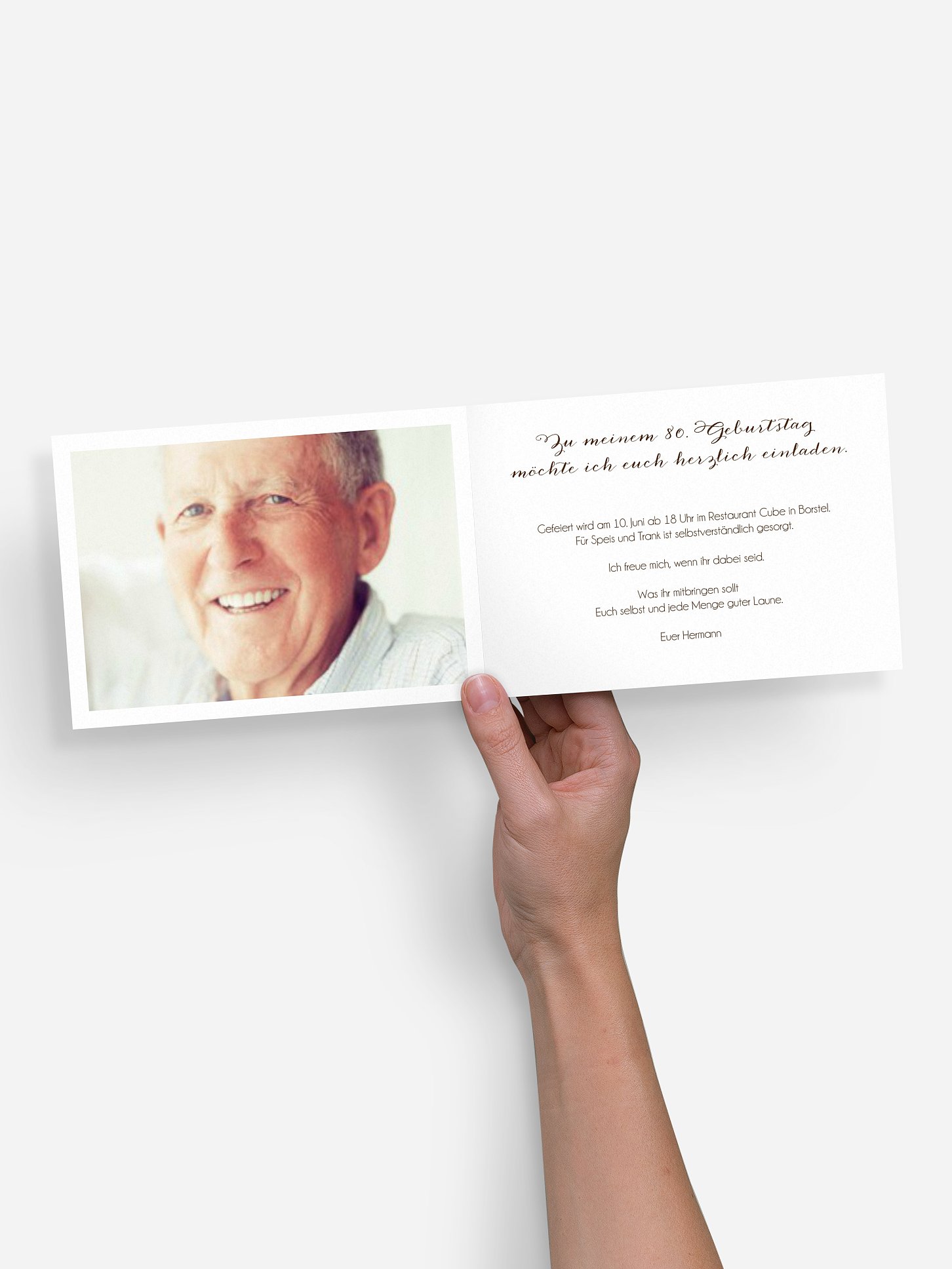 Einladung 80. Geburtstag Schreibschrift