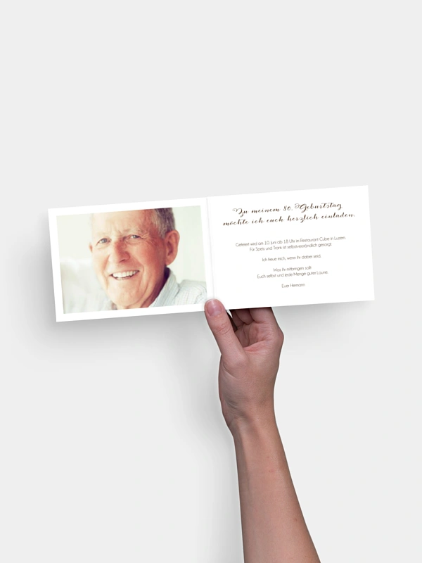 Einladung 80. Geburtstag Schreibschrift