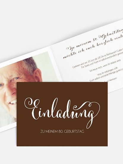 Einladung 80. Geburtstag Schreibschrift