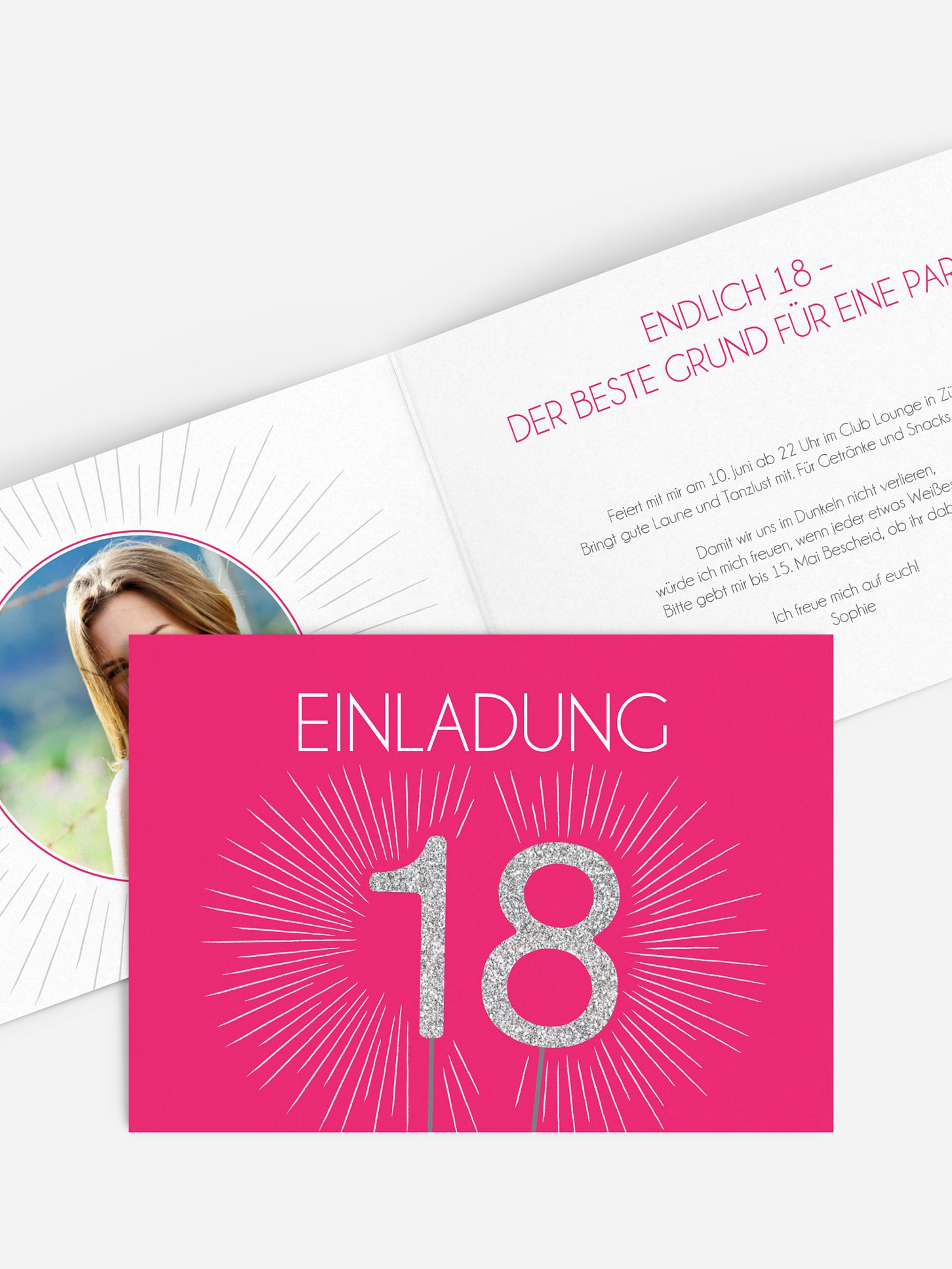 Einladung 18. Geburtstag Wunderkerze