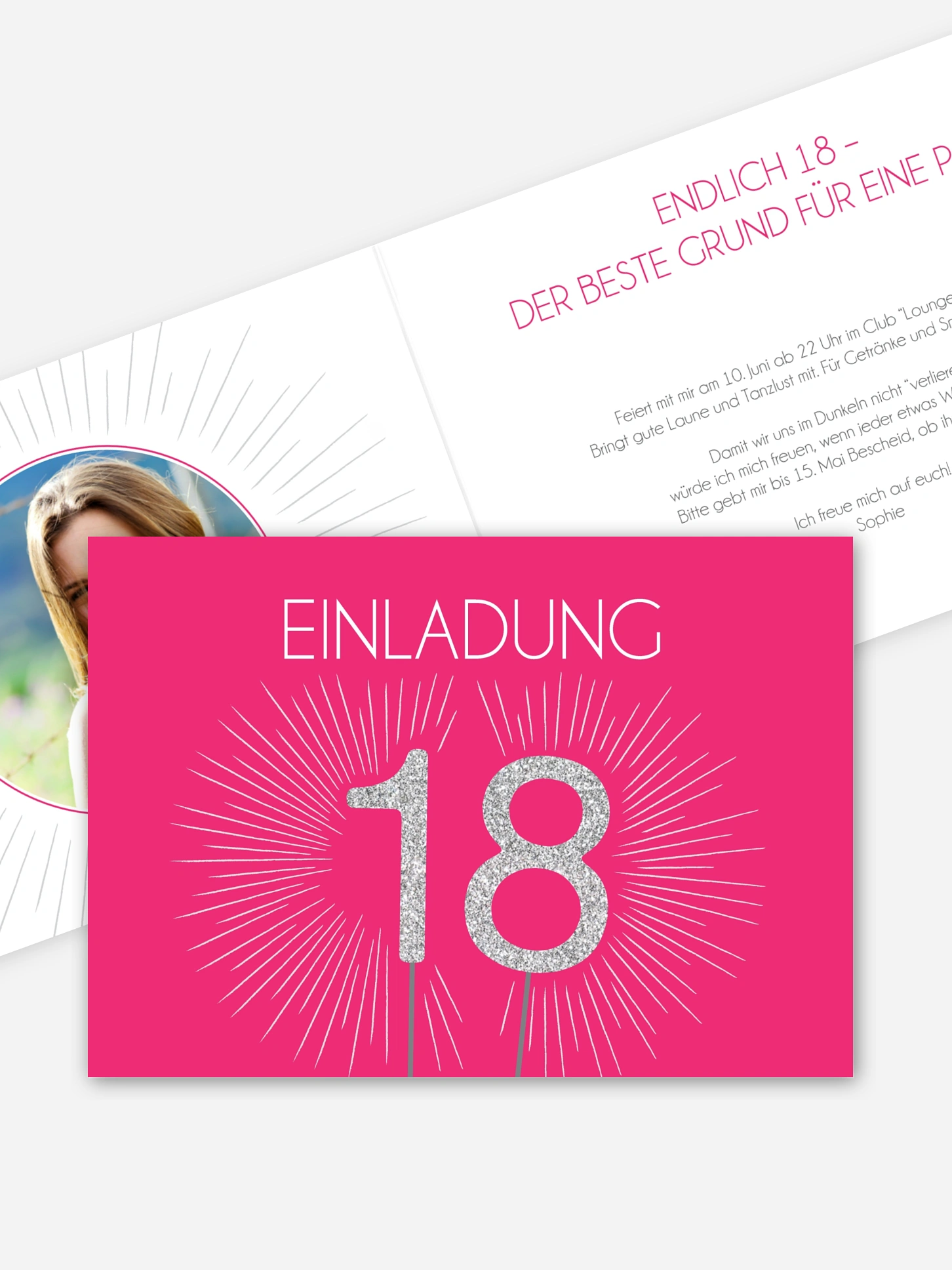 Einladung 18. Geburtstag Wunderkerze