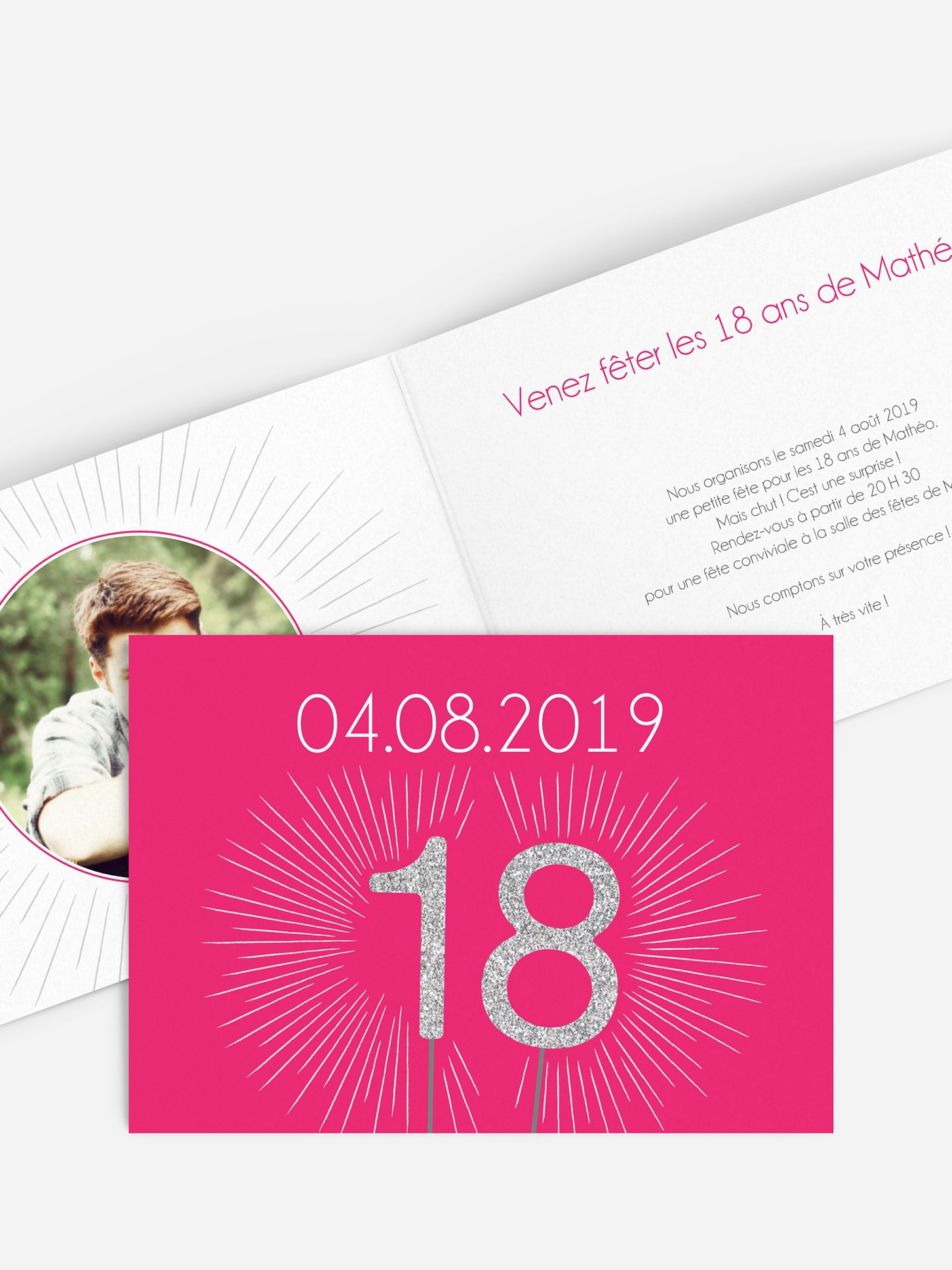 invitation anniversaire 18 Bougie magique