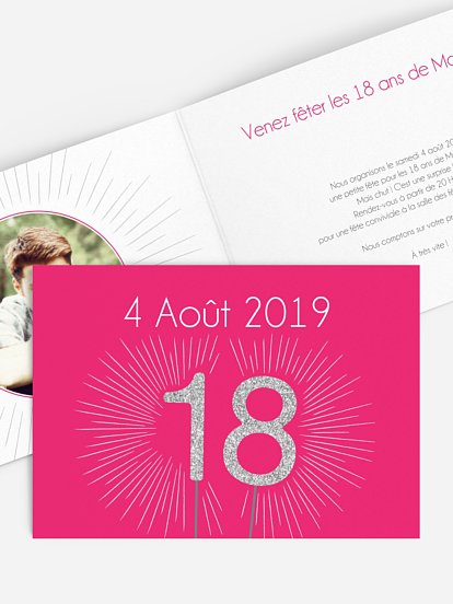 invitation anniversaire 18 Bougie magique