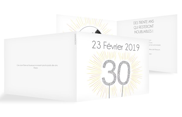 invitation anniversaire 30 Bougie magique