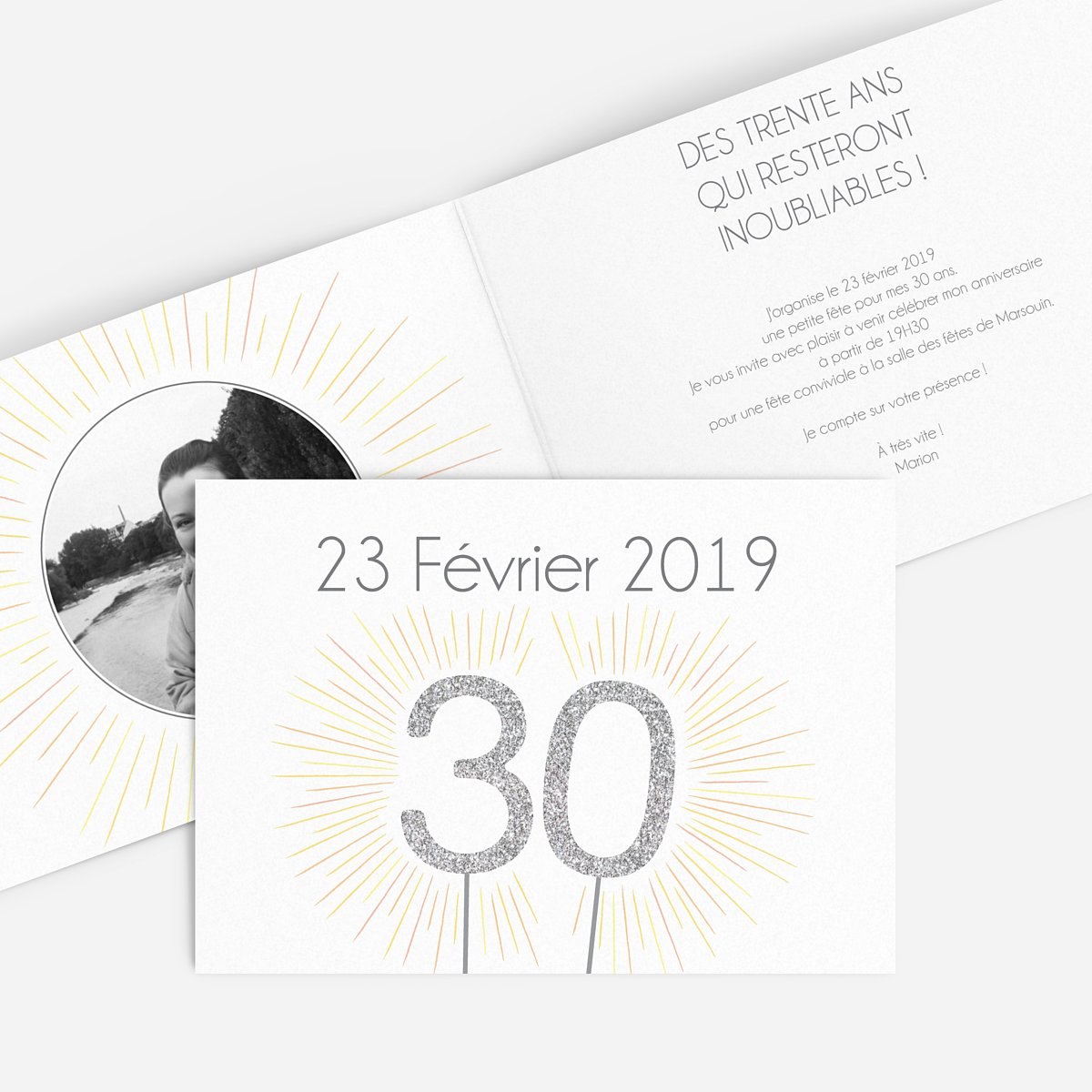Invitation Anniversaire 30 Bougie Magique