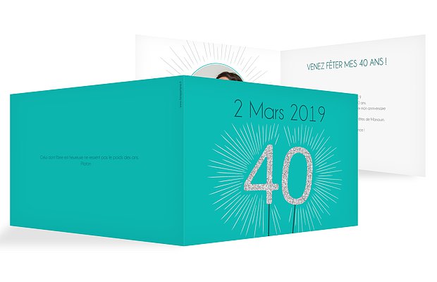 invitation anniversaire 40 Bougie magique