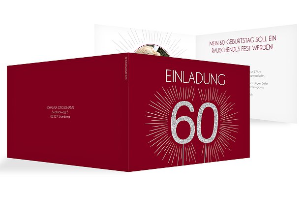 Einladungskarten 60. Geburtstag "Wunderkerze"